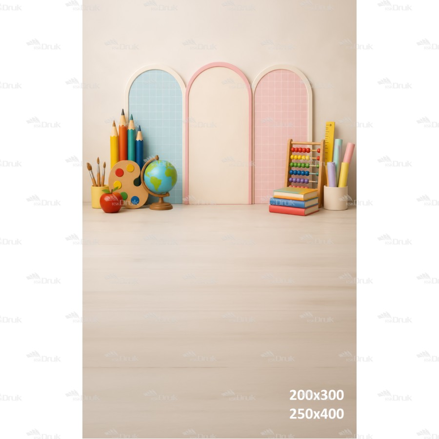 Tło fotograficzne „Pastelowa Klasa z Trzema Łukami” | 4257